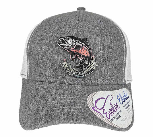 Women's Jumping Steelhead Trout Ponytail Hat