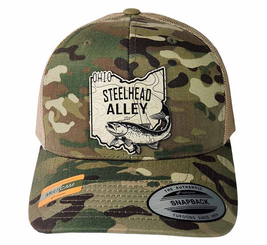 Ohio Steelhead Alley Tan Topo Patch MultiCam Hat