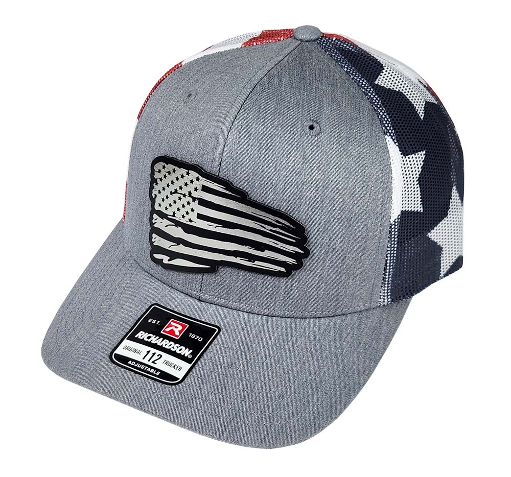 Vintage Flag Black and Silver Patch Hat