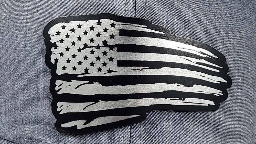 Vintage Flag Black and Silver Patch Hat