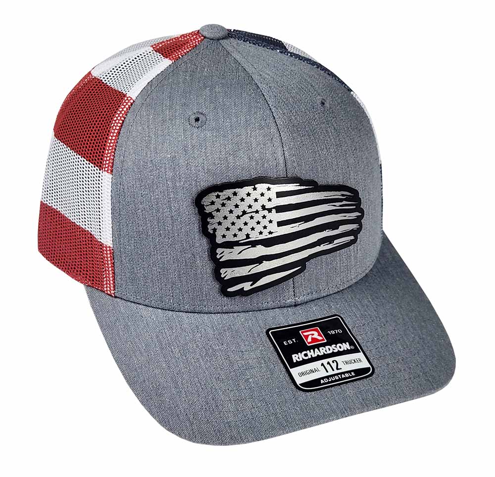 Vintage Flag Black and Silver Patch Hat