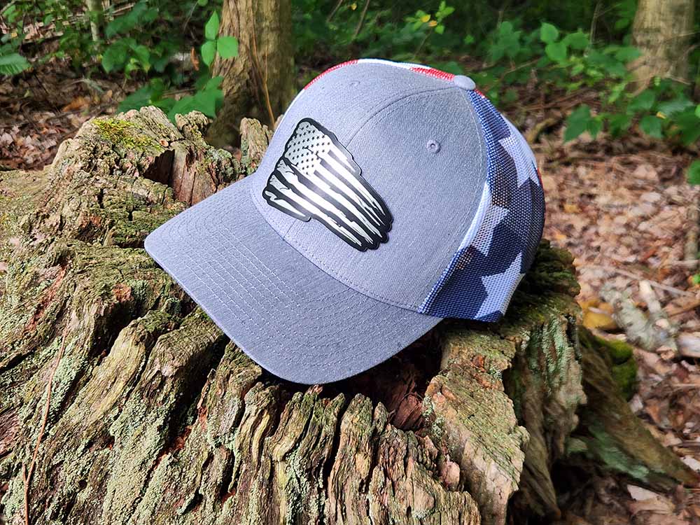 Vintage Flag Black and Silver Patch Hat