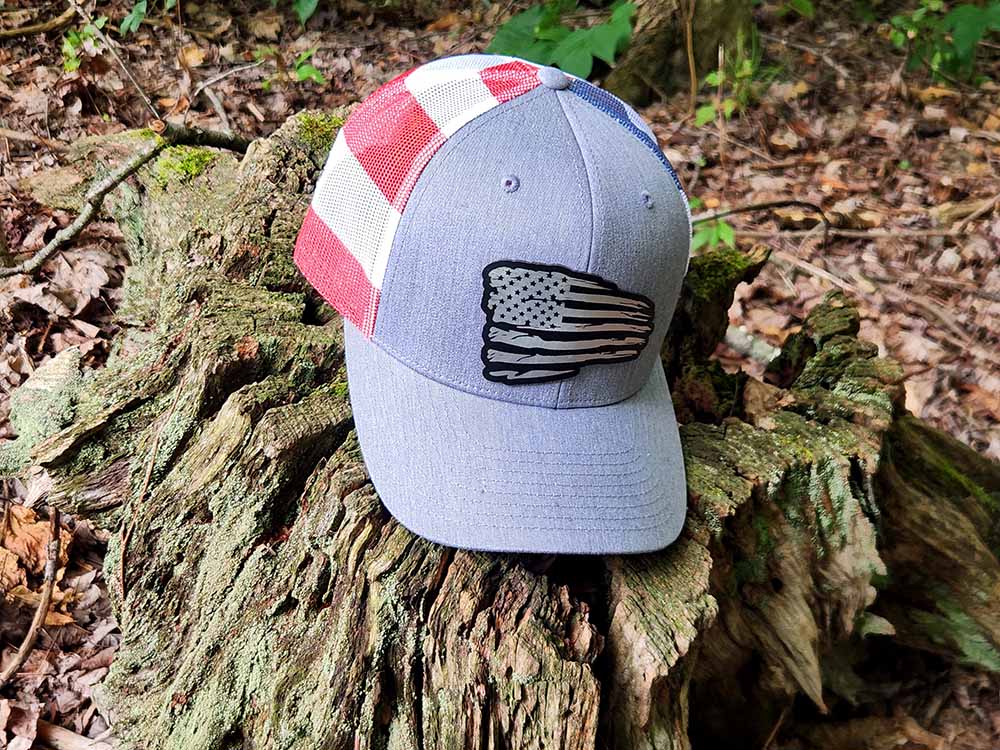 Vintage Flag Black and Silver Patch Hat