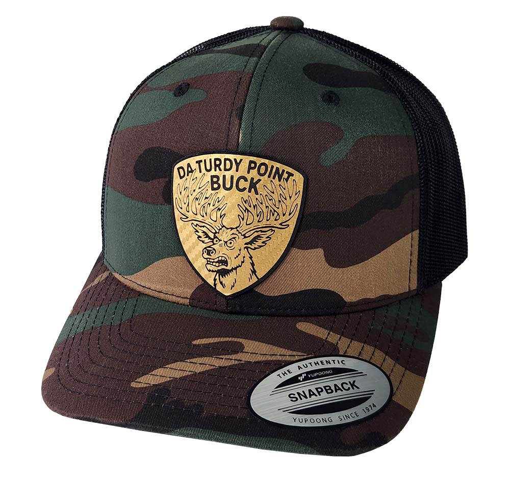 Turdy Point Buck Gold Carbon Fiber Patch Hat