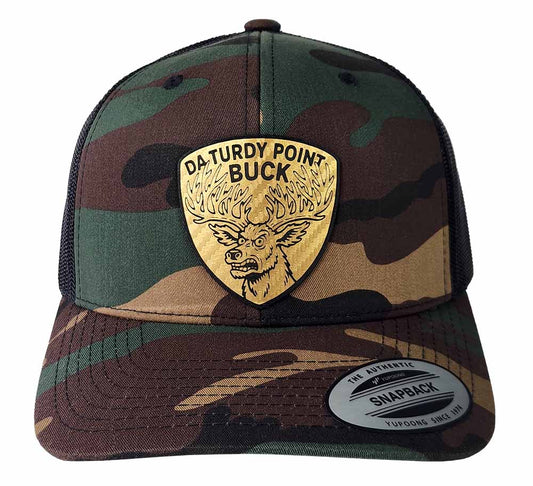 Turdy Point Buck Gold Carbon Fiber Patch Hat