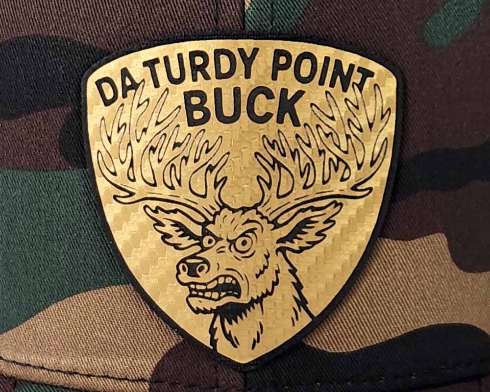 Turdy Point Buck Gold Carbon Fiber Patch Hat