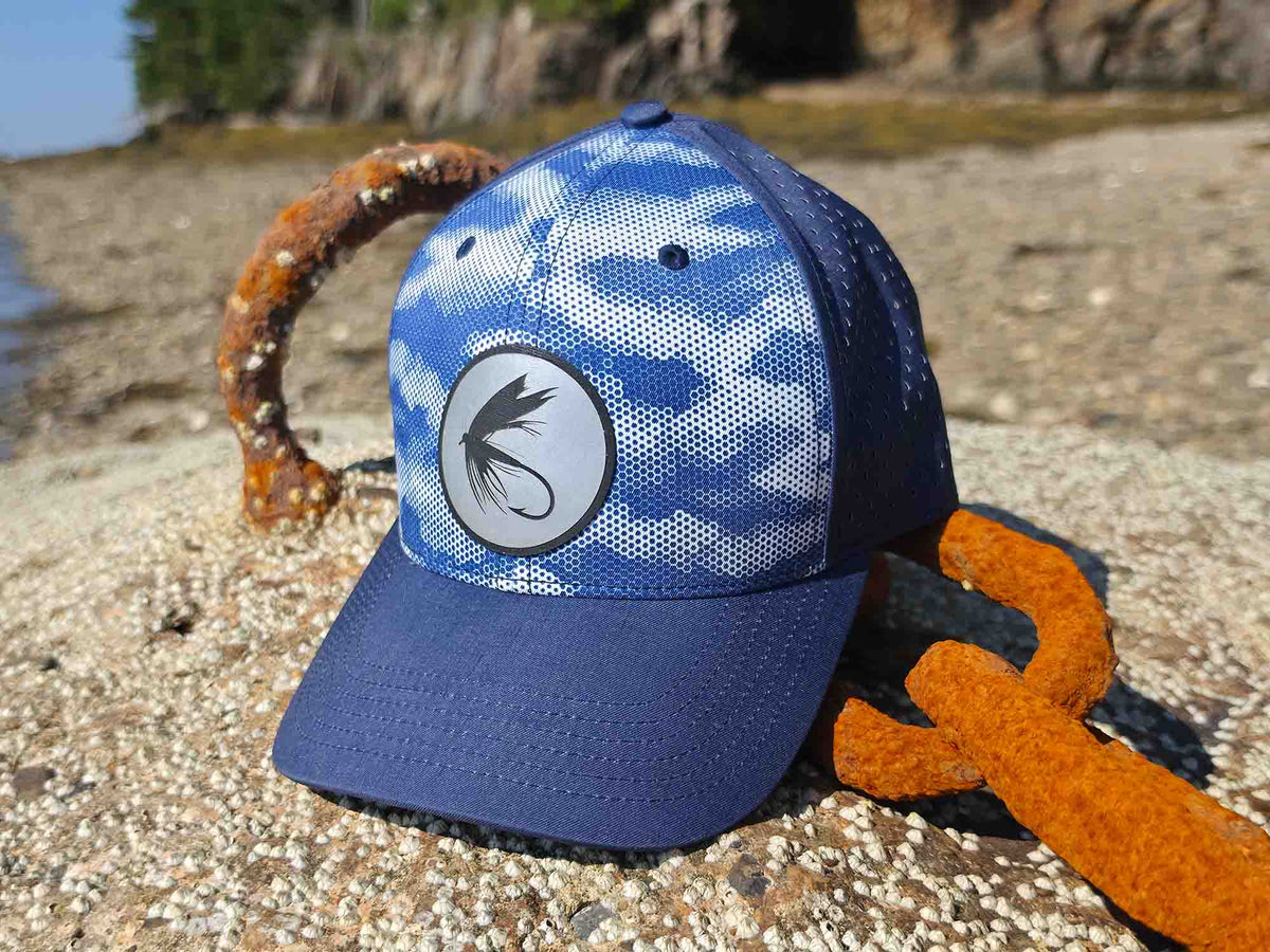 Fly Fishing Navy Camo Dot Hat