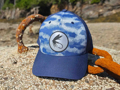 Fly Fishing Navy Camo Dot Hat
