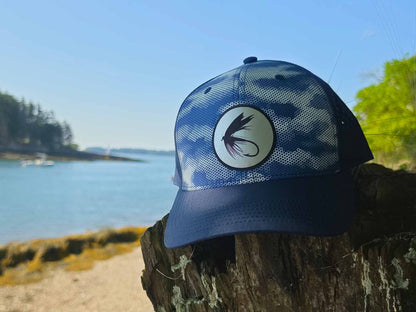 Fly Fishing Navy Camo Dot Hat