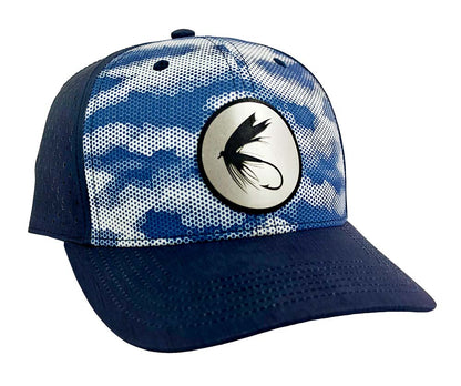 Fly Fishing Navy Camo Dot Hat