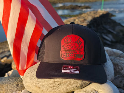 Just Here for the Cheese Curds Red Patch Hat