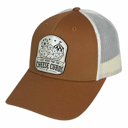 Just Here for the Cheese Curds Eggshell Patch Hat
