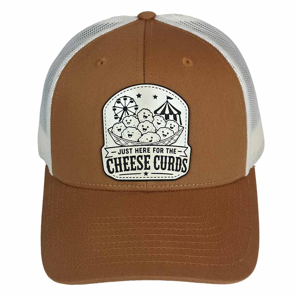 Just Here for the Cheese Curds Eggshell Patch Hat