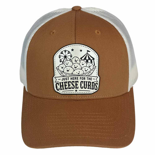 Just Here for the Cheese Curds Eggshell Patch Hat