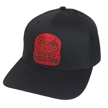 Just Here for the Cheese Curds Red Patch Hat