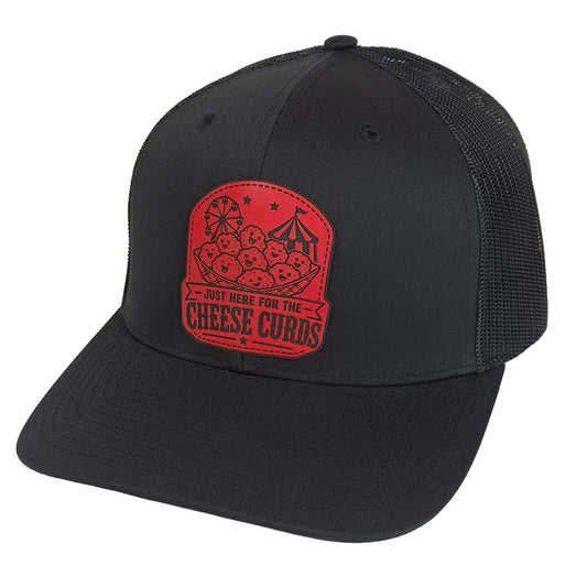 Just Here for the Cheese Curds Red Patch Hat