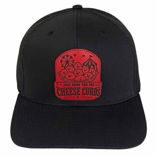 Just Here for the Cheese Curds Red Patch Hat