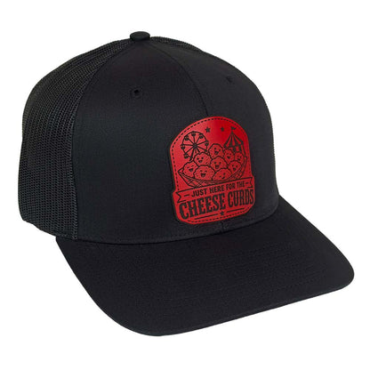 Just Here for the Cheese Curds Red Patch Hat