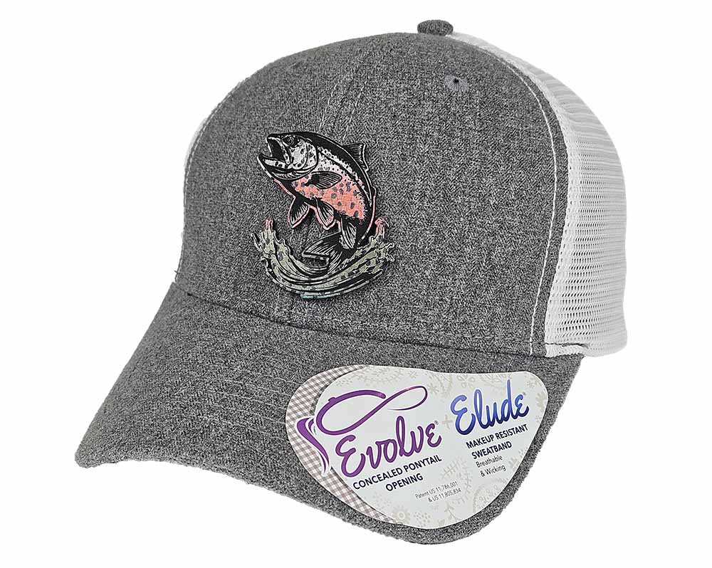 Women's Jumping Steelhead Trout Ponytail Hat