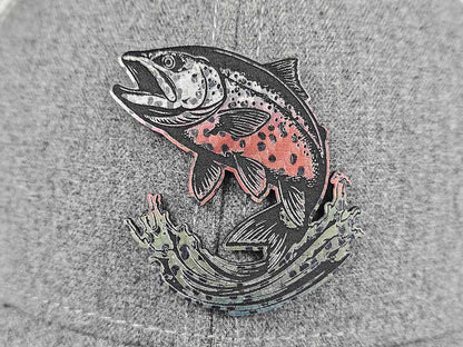 Women's Jumping Steelhead Trout Ponytail Hat