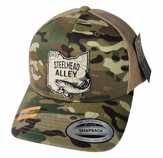 Ohio Steelhead Alley Tan Topo Patch MultiCam Hat
