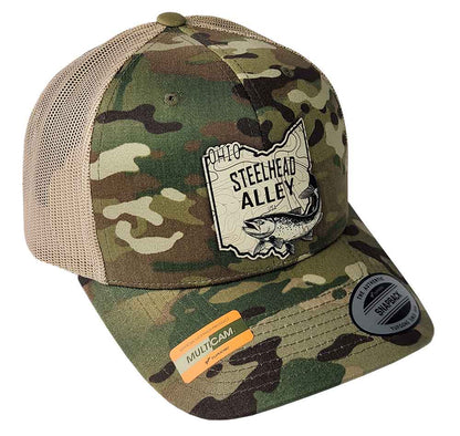 Ohio Steelhead Alley Tan Topo Patch MultiCam Hat