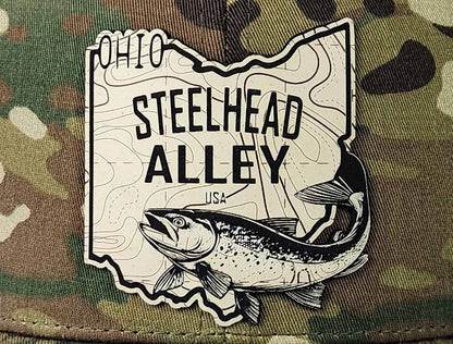 Ohio Steelhead Alley Tan Topo Patch MultiCam Hat