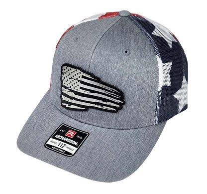 Vintage Flag Black and Silver Patch Hat