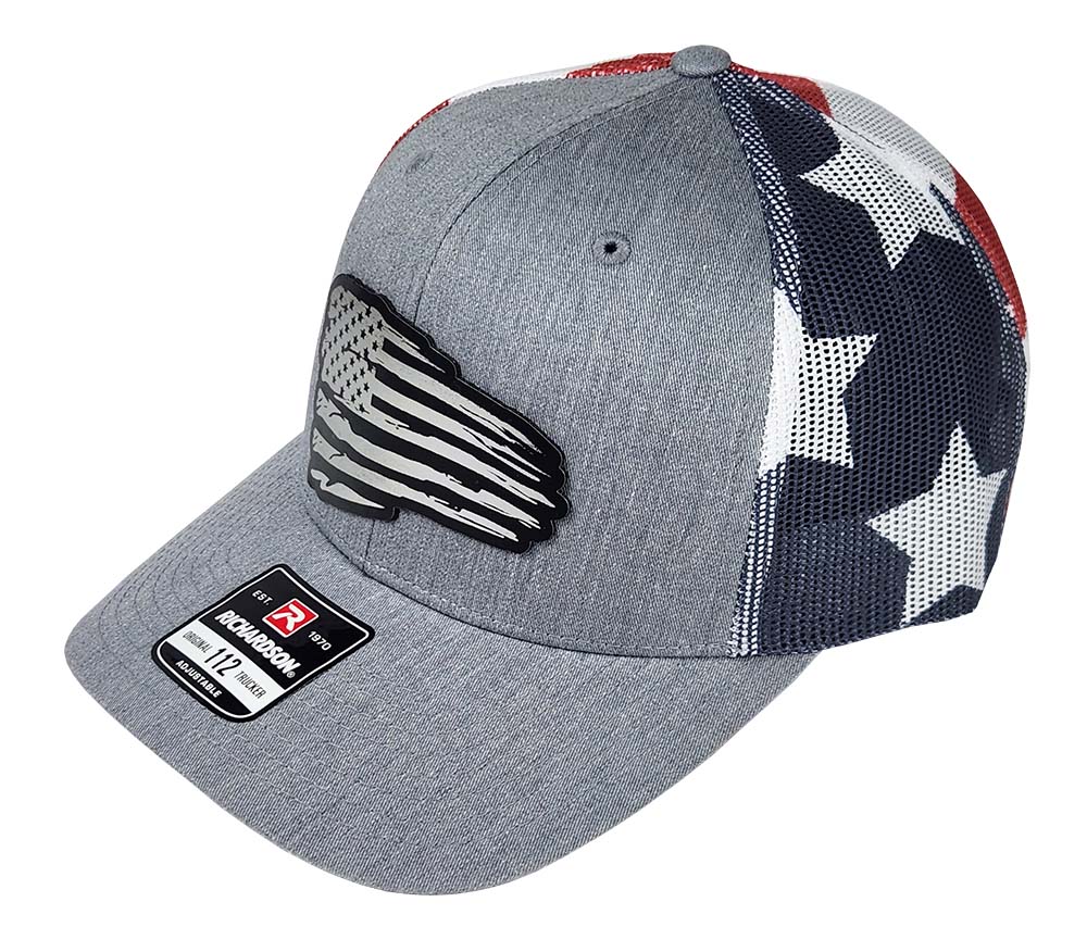 Vintage Flag Black and Silver Patch Hat