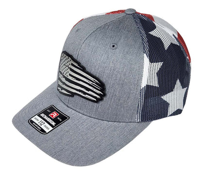 Vintage Flag Black and Silver Patch Hat
