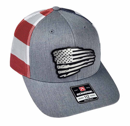 Vintage Flag Black and Silver Patch Hat